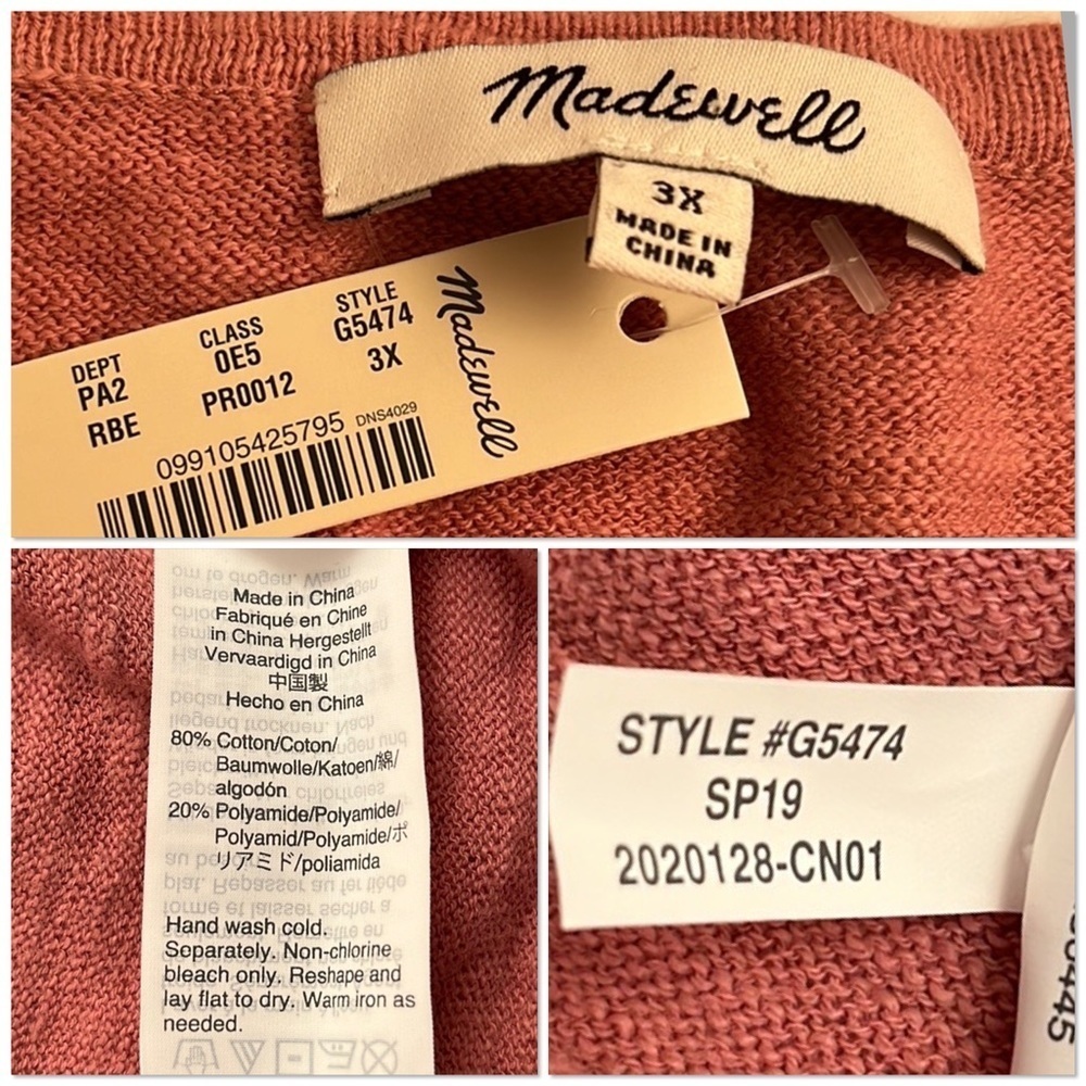 Madewell rose soft lightweight open cardigan 3x - Picture 6 of 10